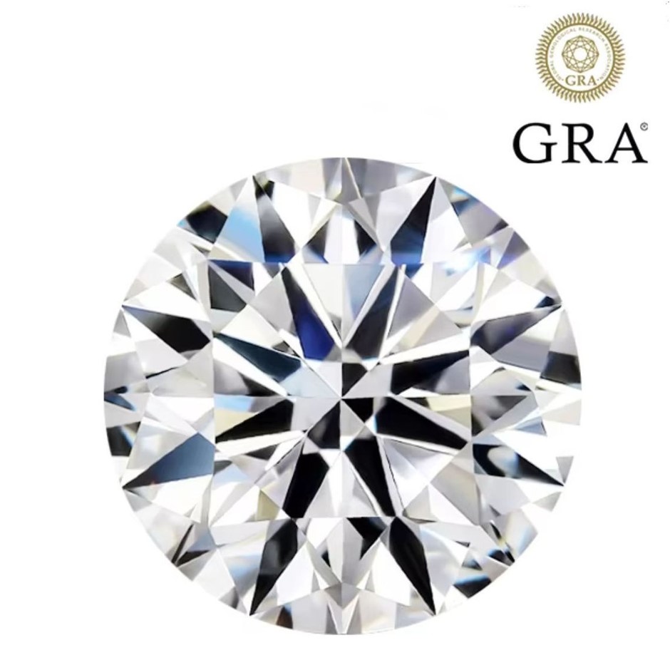 5.00ct Hearts and Arrows Moissanite. GRA Certified