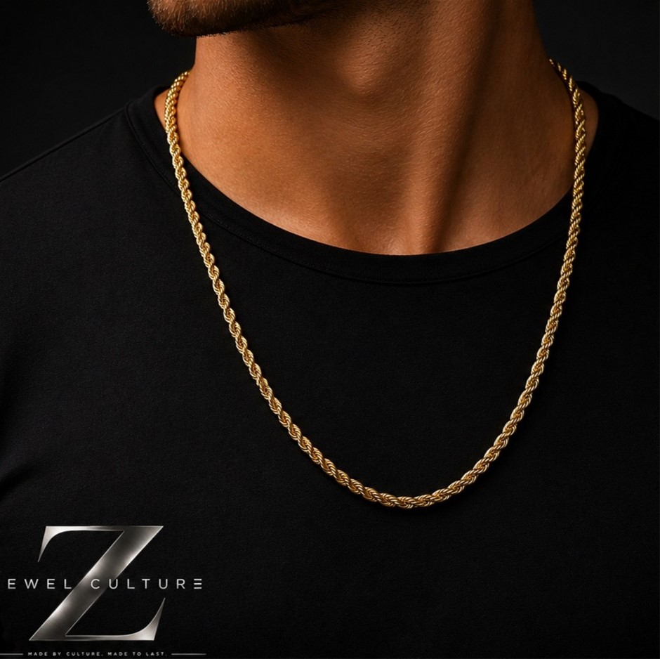 Gold Plated Rope Link Necklace
