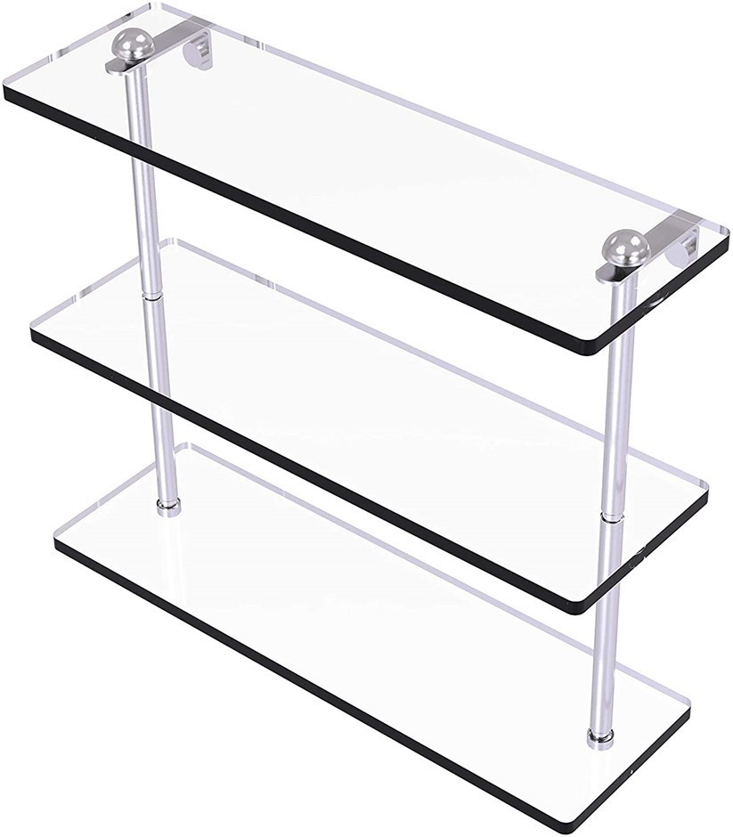 ALLIED BRASS Triple Glass Shelf Chrome, 40.6D x 12.7W x 38.1H cm, RC-5/16-S