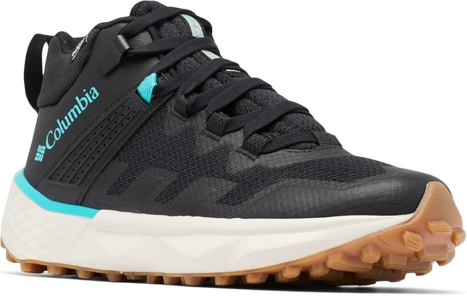 Columbia Women's Facet 75 Mid Outdry Hiking Shoes, Black, Bright Aqua, US 1