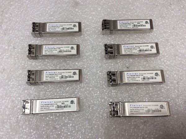 Finisar FTLF8529P3BCV-EM SFP+ Transceiver Module (Lot of 8)