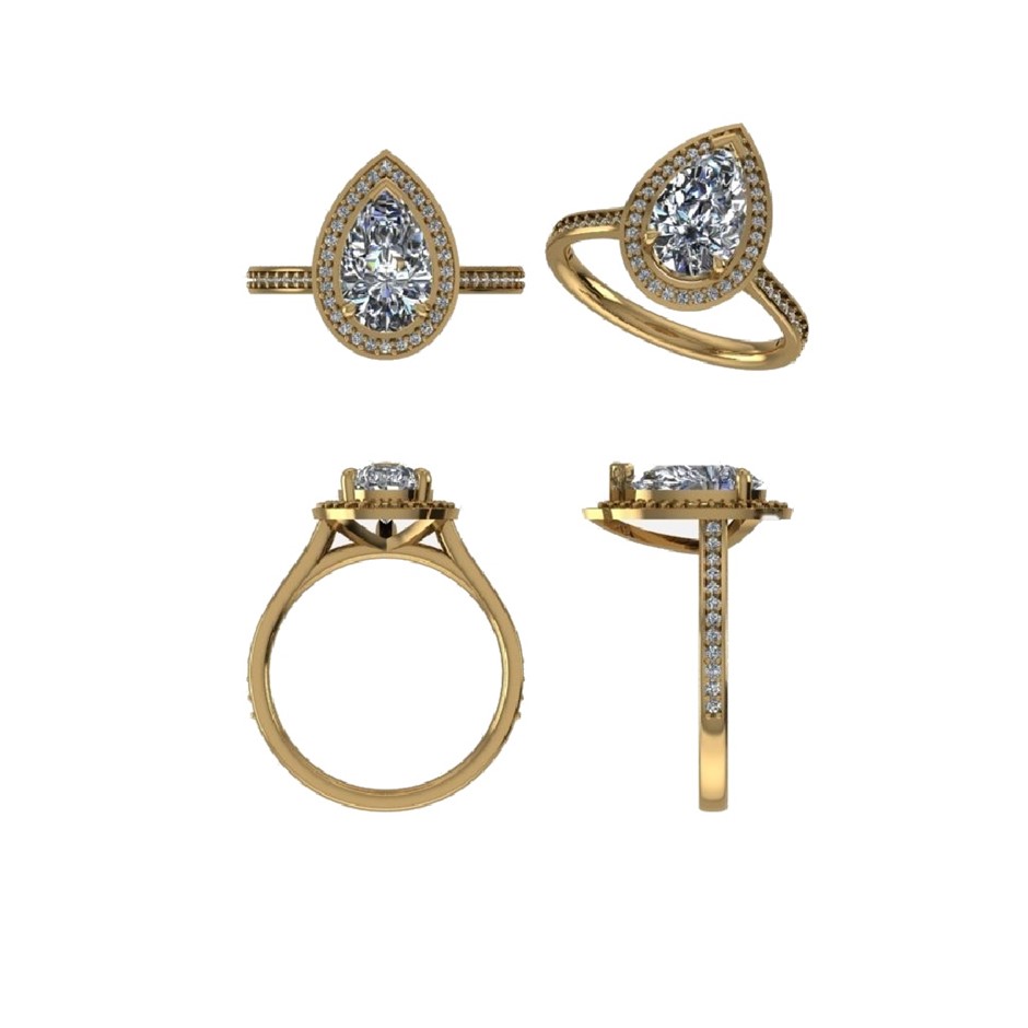 18k Yellow Gold 1.00 ct Lab Diamond Engagement Ring