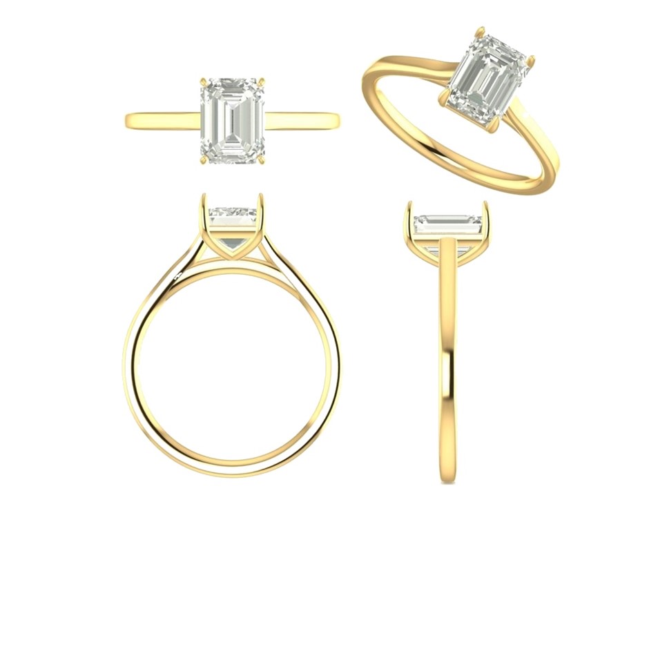 18k Yellow Gold 1.00 ct Lab Diamond Engagement Ring