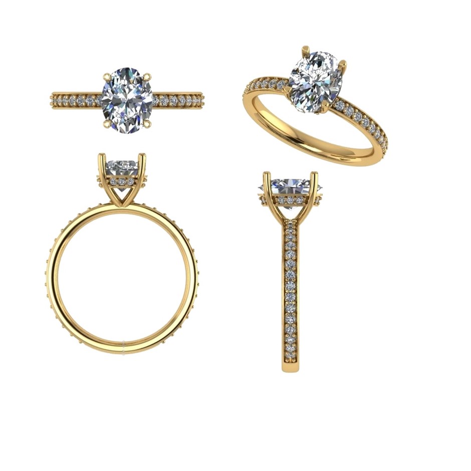 18k Yellow Gold 1.00 ct Lab Diamond Engagement Ring