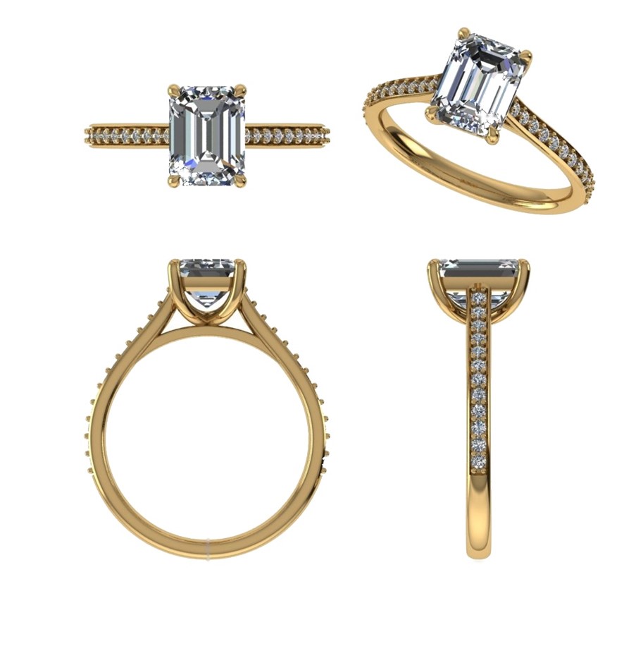 18k Yellow Gold 1.00 ct Lab Diamond Engagement Ring