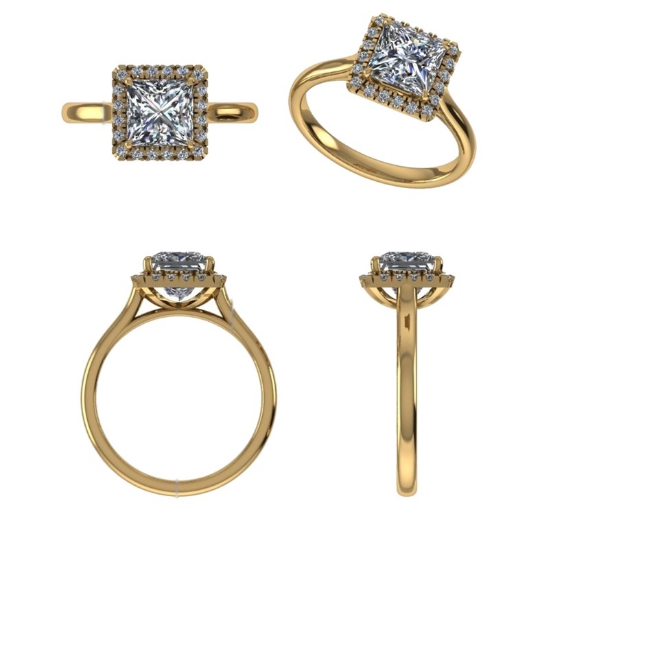 18k Yellow Gold 1.00 ct Lab Diamond Engagement Ring