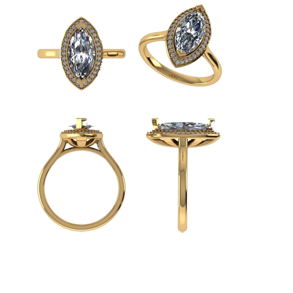 18k Yellow Gold 1.00 ct Lab Diamond Engagement Ring