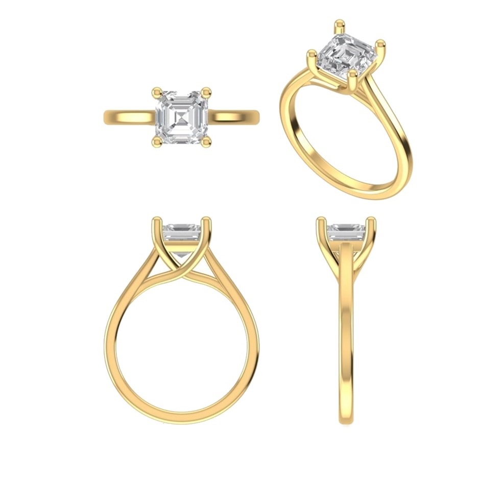 18k Yellow Gold 1.00 ct Lab Diamond Engagement Ring