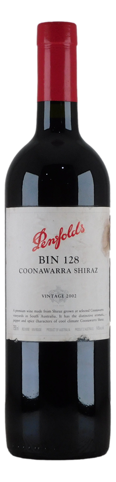 Penfolds `Bin 128` Shiraz 2002 (1x 750mL) Coonawarra, SA.