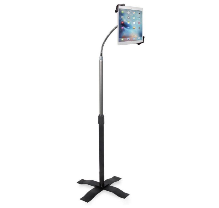 CTA Digital Height Adjustable Gooseneck Floor Stand for 7-13" Tablets.