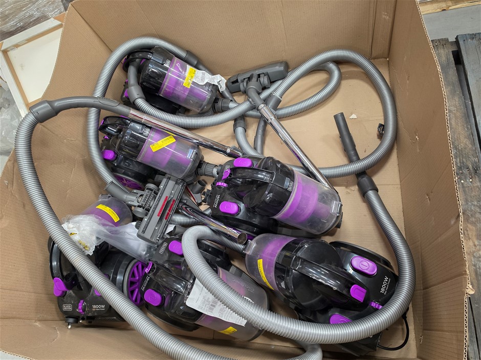 6 x BLACK+DECKER 1800W Bagless Vacuum Cleaner wtih Cyclonic Filtration, VM1