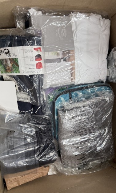 Assorted Box of Curtain, Linen etc.  NB: Items may not be in original packa