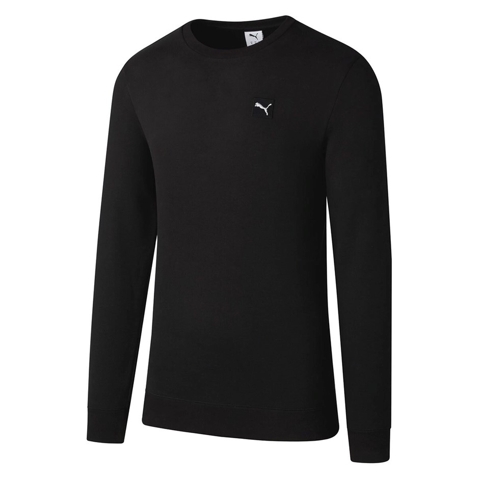 PUMA Men's ESS Elevated Crew Pullover, Size S, Black (01), 199181. NB: tear