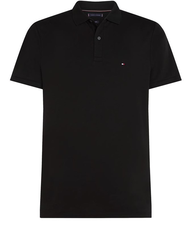 Tommy Hilfiger Men's Liquid Cotton Essential Polo, Black, XL