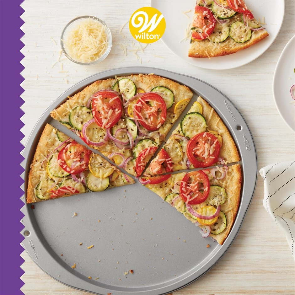 Wilton Recipe Right 12-Inch Pizza Pans, Steel, Gray