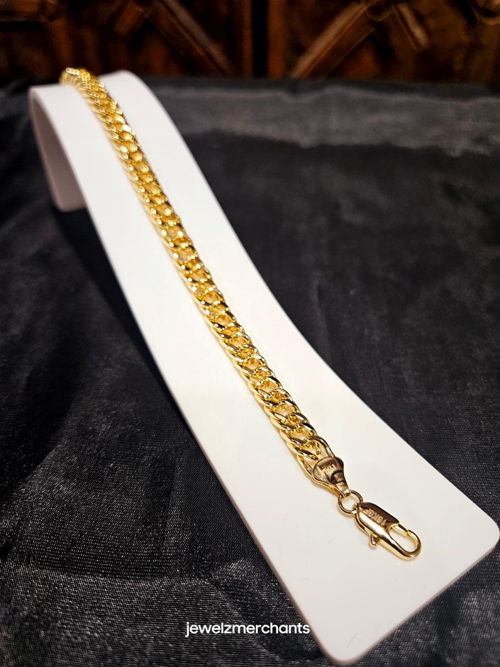 18KGF/Italy Stamped Yellow Gold Filled Bracelet -18.5cm-Bonus Gift