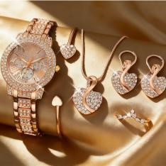Jewelz Merchants Luxury Rose Gold-Tone 5-Piece Set – FREE $10 Jewellery Box