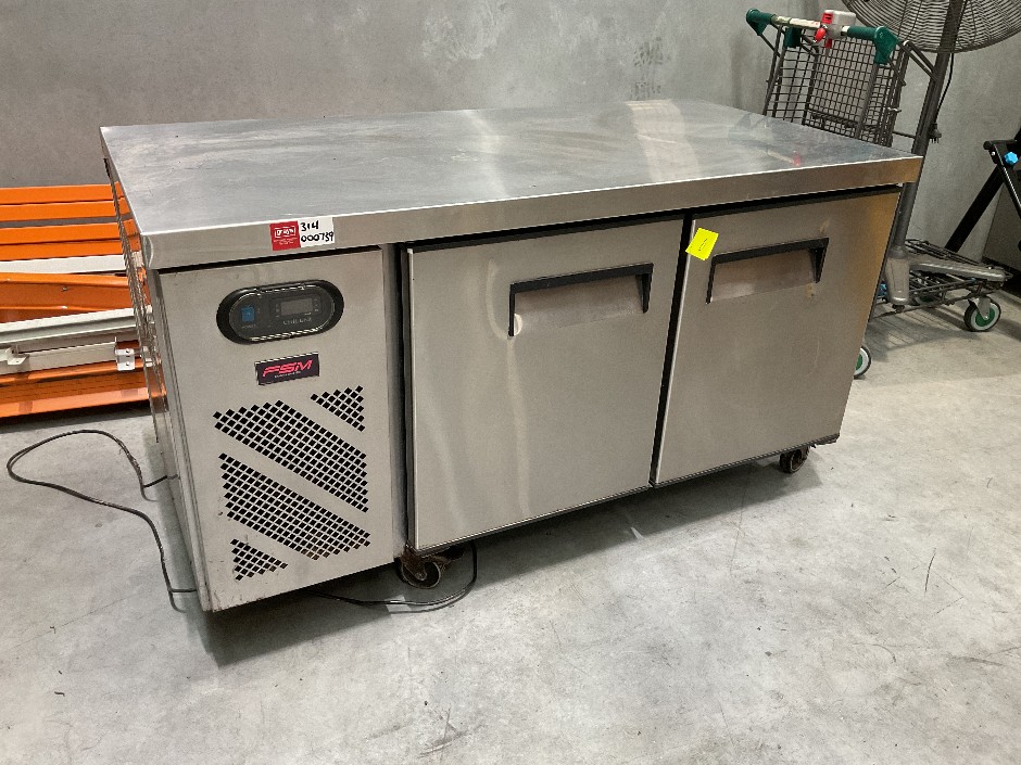 <p>Two Door Stainless Steel Underbench Refrigerator</p>