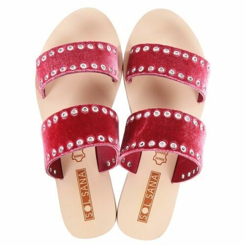 SOL SANA Women's Botany Slide, Size EU40, Red (Wine Velvet), Buyers Note -