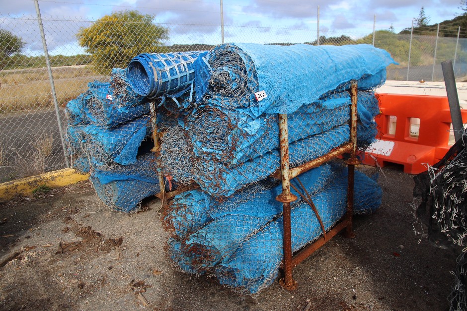 <p>Wire Mesh Fencing Rolls with Poly Blue Shade Cloth - 8 Rolls with Shade<