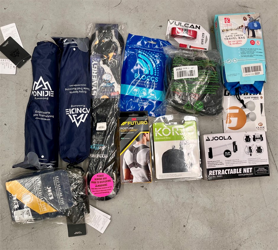 12 x Assorted Sports Products Including FUTURO, JOOLA & More. NB: Sold as s