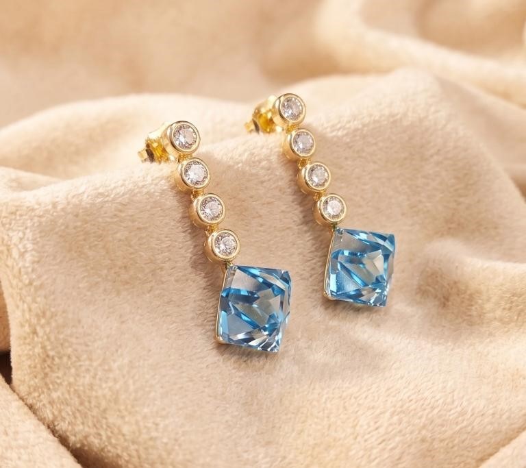 14k/Italy stamps Yellow Gold Filled Earrings