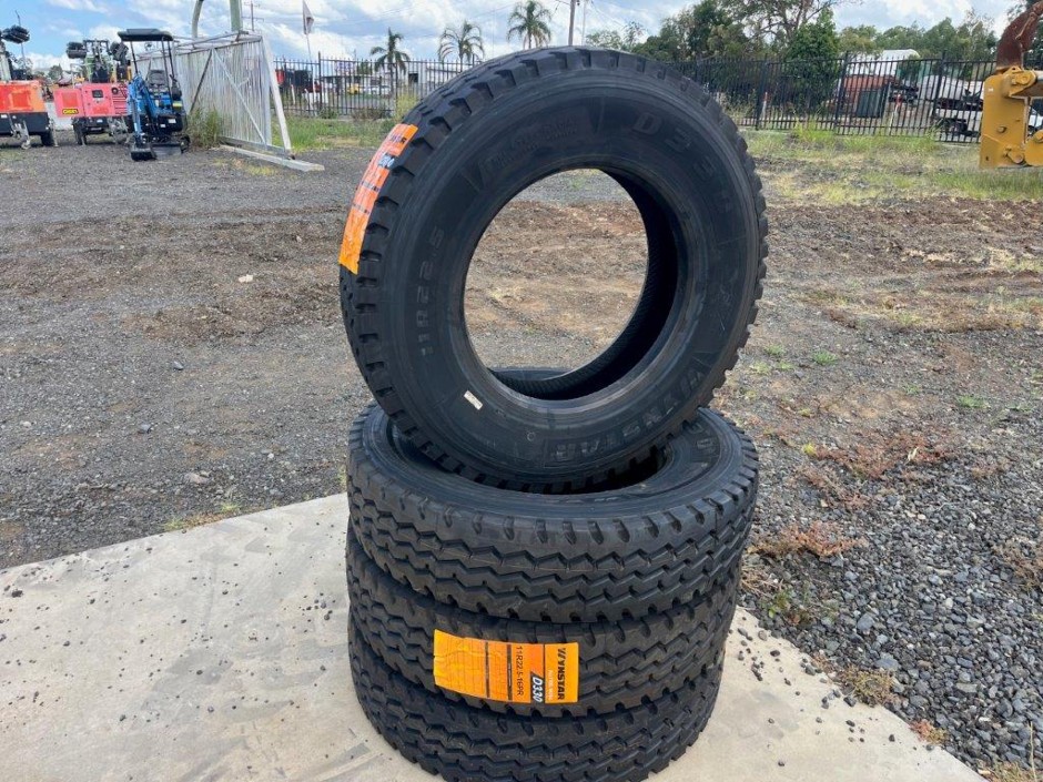 <p>Qty of 4 11R22.5 Truck / Trailer Tyres (Unused)</p>