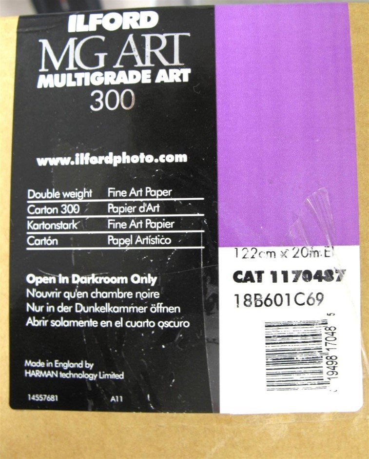 ILFORD Multigrade Art 300 100% Cotton Rag 122cm X 20m  ROLL, Plain (1170487