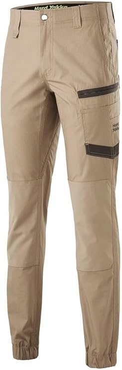 HARD YAKKA Men's Raptor Cuff Pant, Size 67 Regular, Desert, Y02717.