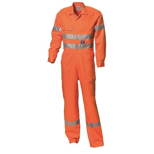 3 x WS Workwear Mens Hi-Vis Drill Coverall with Reflective Tape, Size 89L,