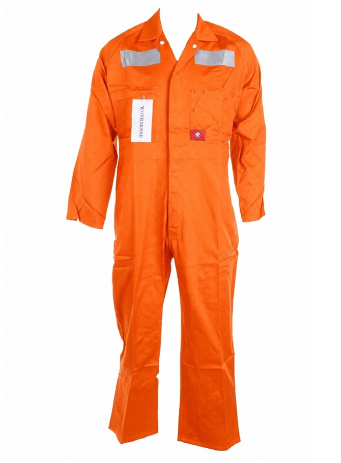 11 x WORKSENSE Mens Lightweight Cotton Coverall, Size 84L, Orange.