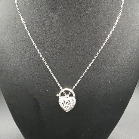 Designer Filigree Locket Necklace in Silver