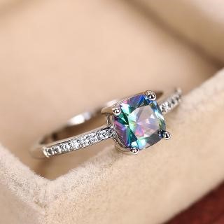 Designer Simulated Diamond Ring (multicoloured stone) - US Size 6