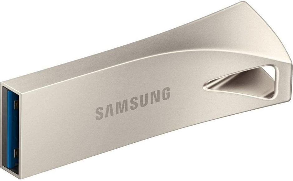 SAMSUNG Bar Plus USB Drive, Champagne Silver, Metallic Chassis, 64GB, USB3.
