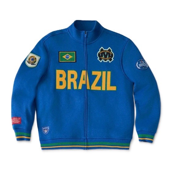 MONDETTA The Pitch World Jacket, Size 2XL, Brazil (Blue). Buyers Note - Di