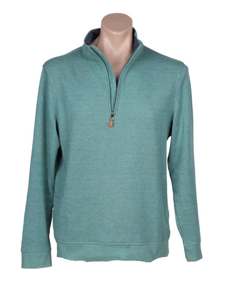 ENGLISH LAUNDRY Men's 1/2 Zip Pullover, Size XL, 55% Cotton, Soft Green. B