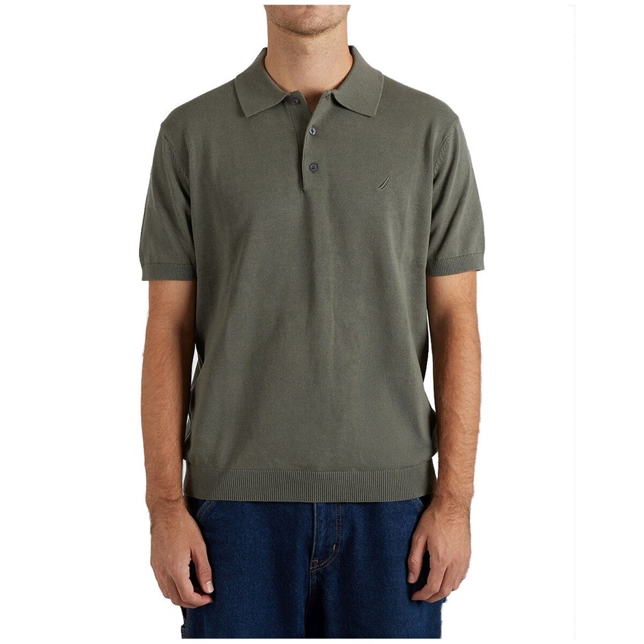 NAUTICA Men's Knit Polo, Size S, 100% Cotton, Chinois Green (3C8), KS1210.