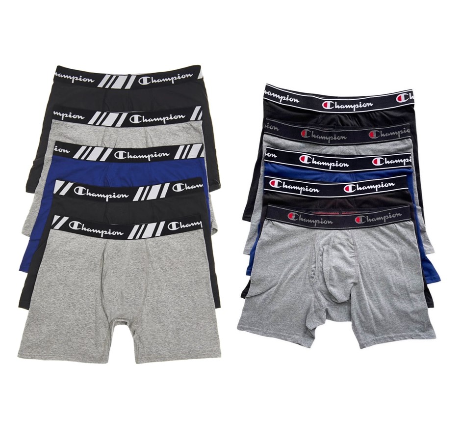 5 x CHAMPION Men's Boxer Underwears, Size S, Assorted Colours. NB: image fo