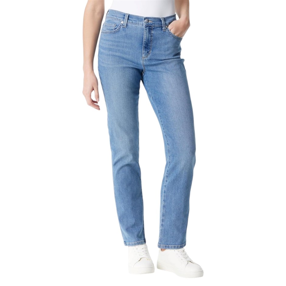 CALVIN KLEIN Women's High Rise Straight 27in Jean, Size 31, 99% Cotton, Vin