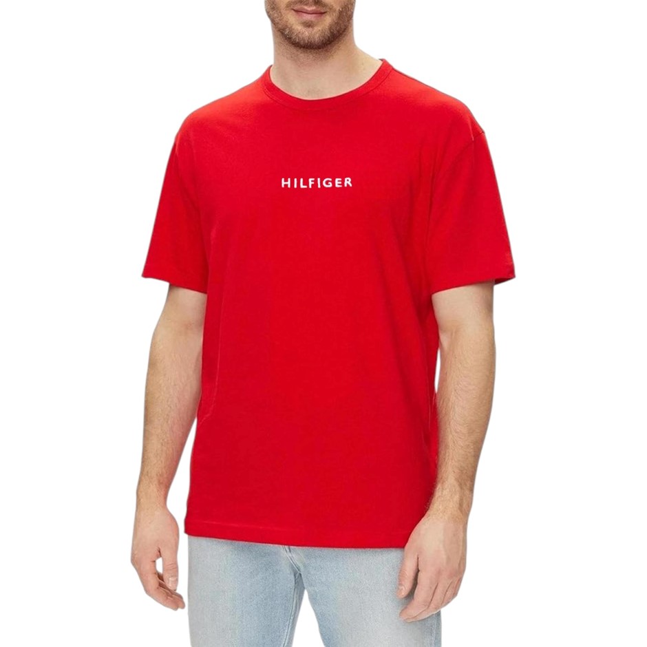 TOMMY HILFIGER Small Hilfiger SS Tee, Size L, 100% Cotton, Red (XLG), 43845