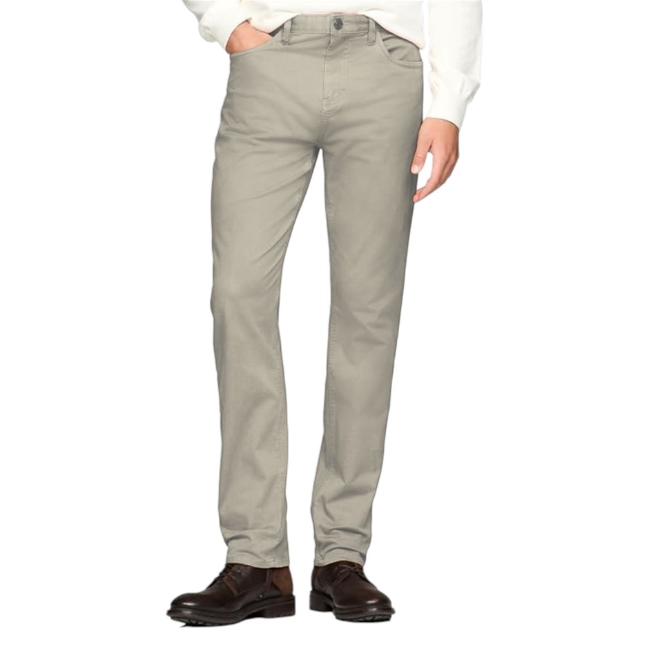 TOMMY HILFIGER Men's 5-Pocket Straight Chino Pant, Size 42x30, Stone (AEP),