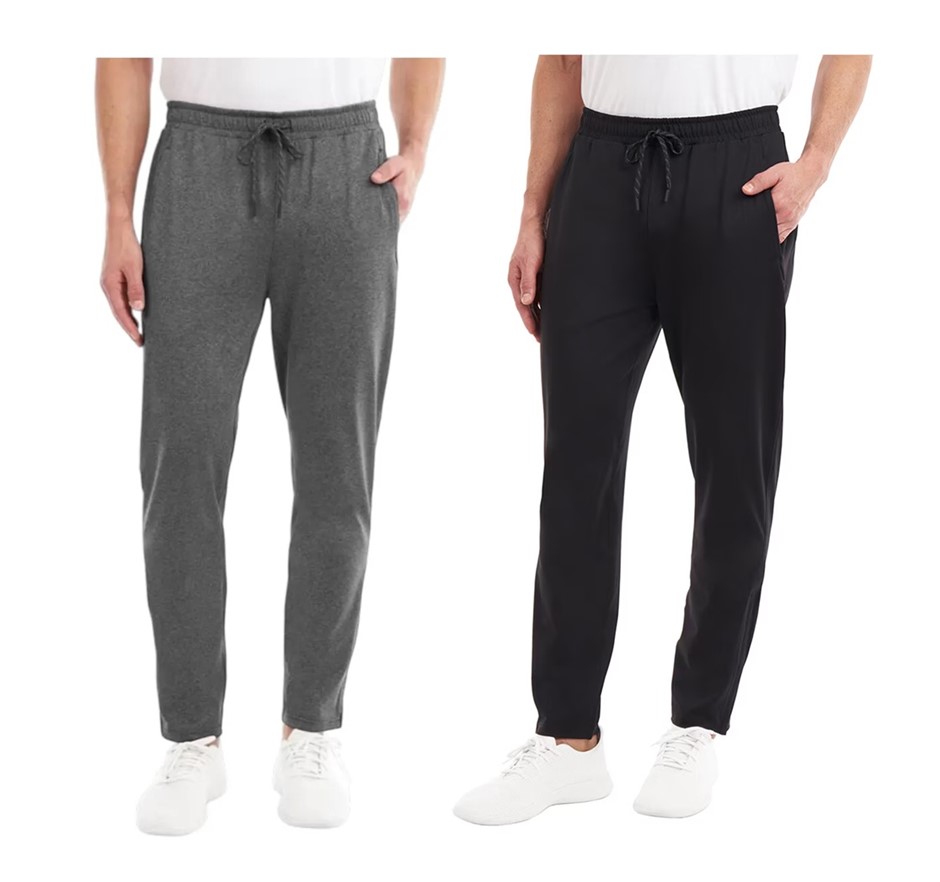2 x KSIGNATURE Men's Active Pants, Size XL, Black & Grey, 7771465. Buyers