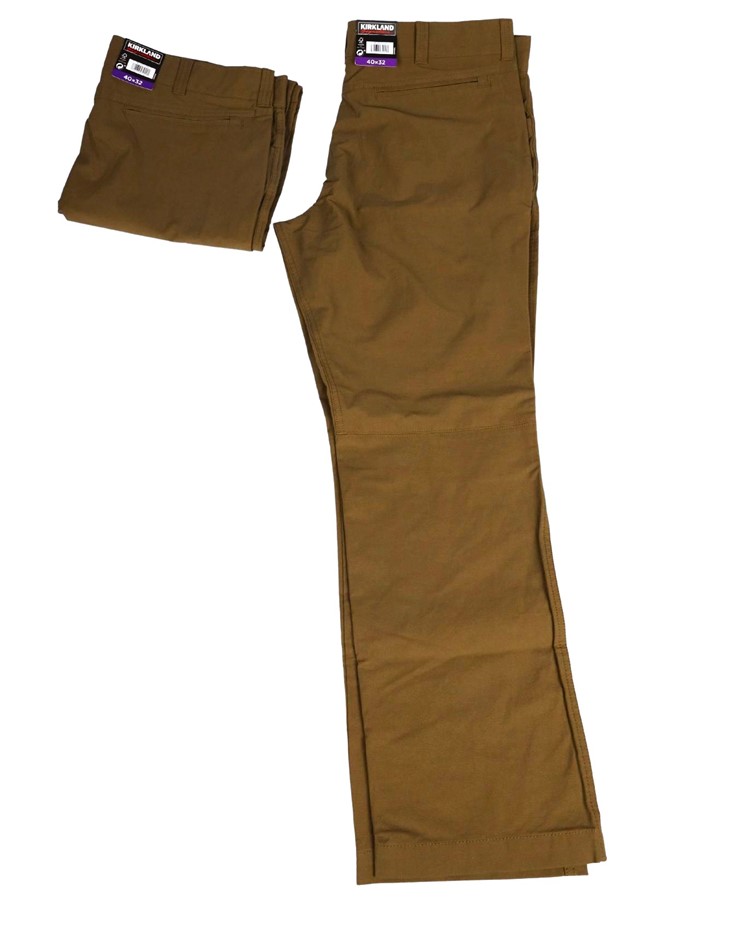 SIGNATURE Men's Stretch Tech Pant, Size 36x32, 58% Cotton, Khaki Green. Bu