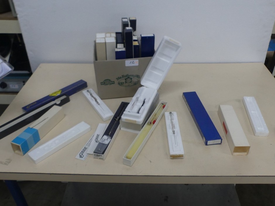 Chromatography syringes assorted sizes and types