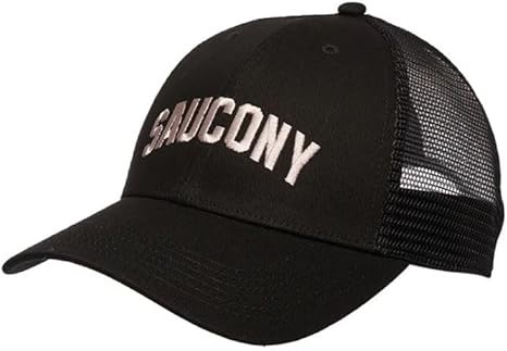 SAUCONY Trucker Hat for Men, Black Graphic, One Size, SAU900023.