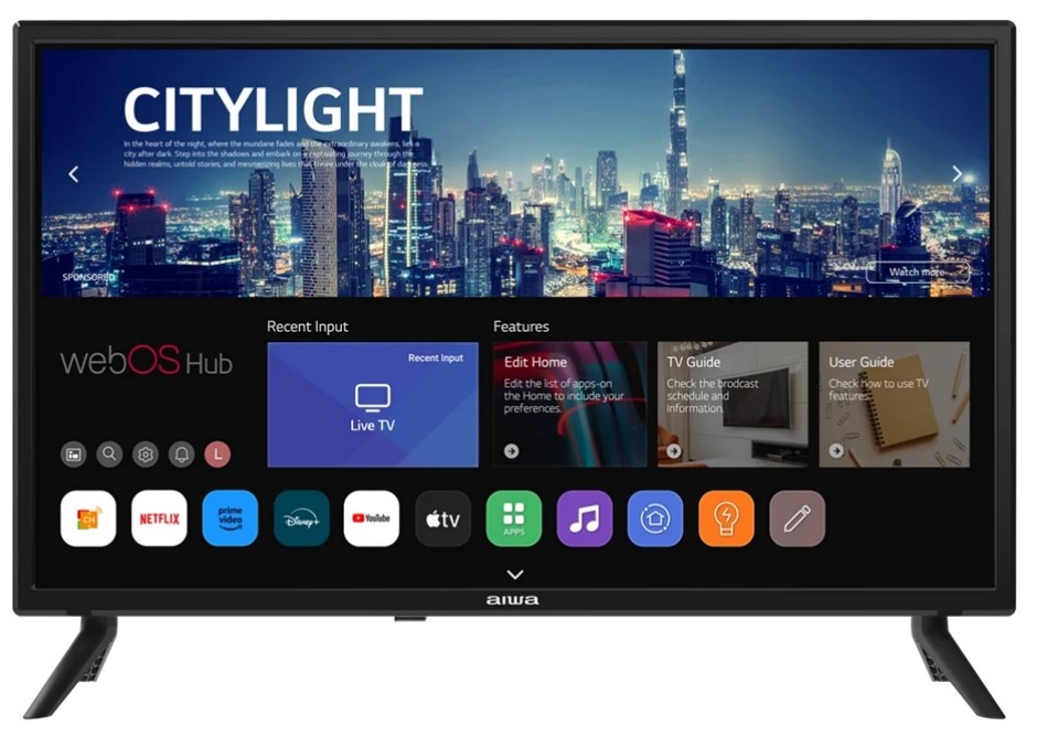 AIWA 24” Smart TV with webOS Hub, 12V Caravan Support, and Built-in Streami