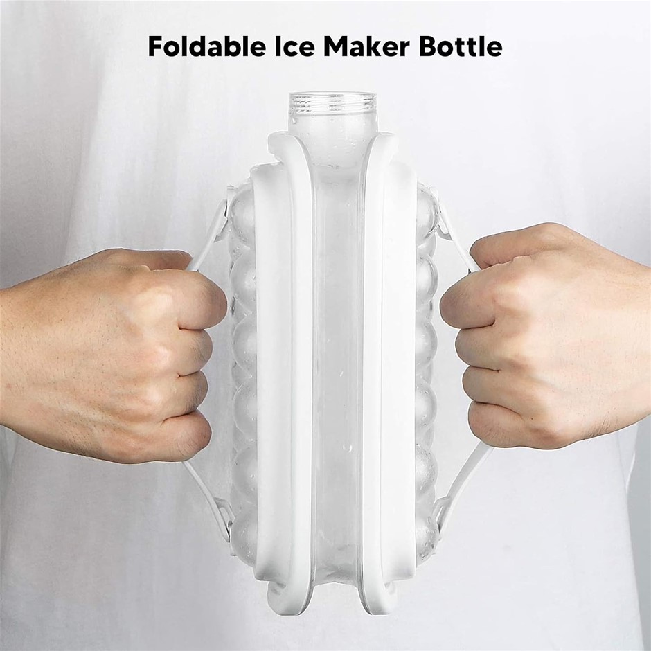 Portable Ice Making Bottle, Ice Ball Maker Mold Foldable Multifunctional wi