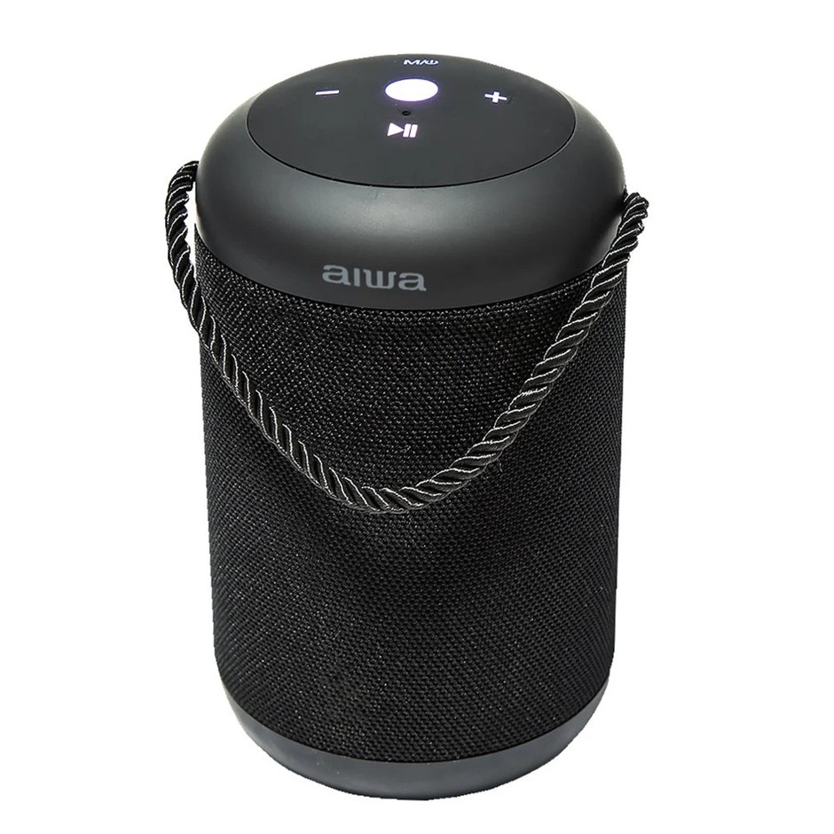 AIWA Portable Bluetooth Speaker, Rechargeable, Black (17.5 x 10.5 x 10.5cm)