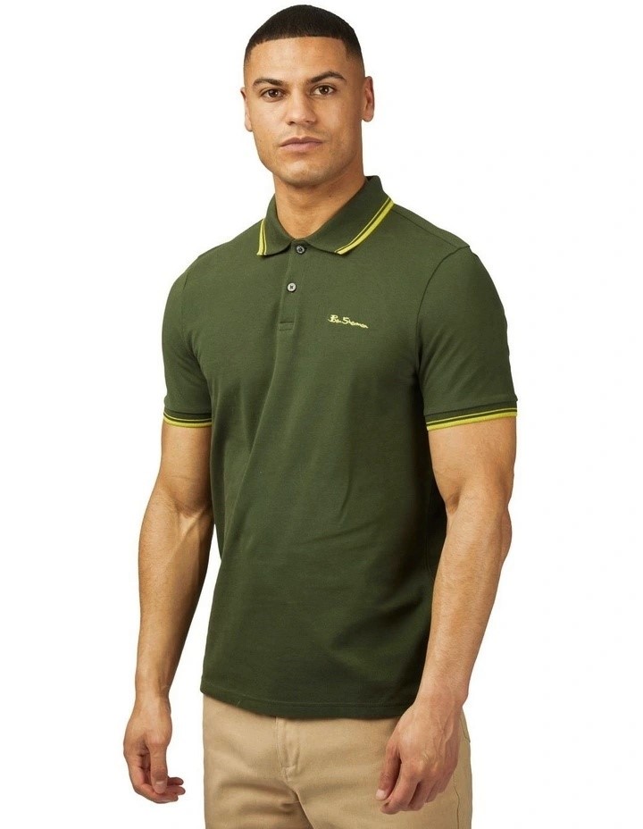 BEN SHERMAN Men's Signature Pique Polo, Camouflage, S