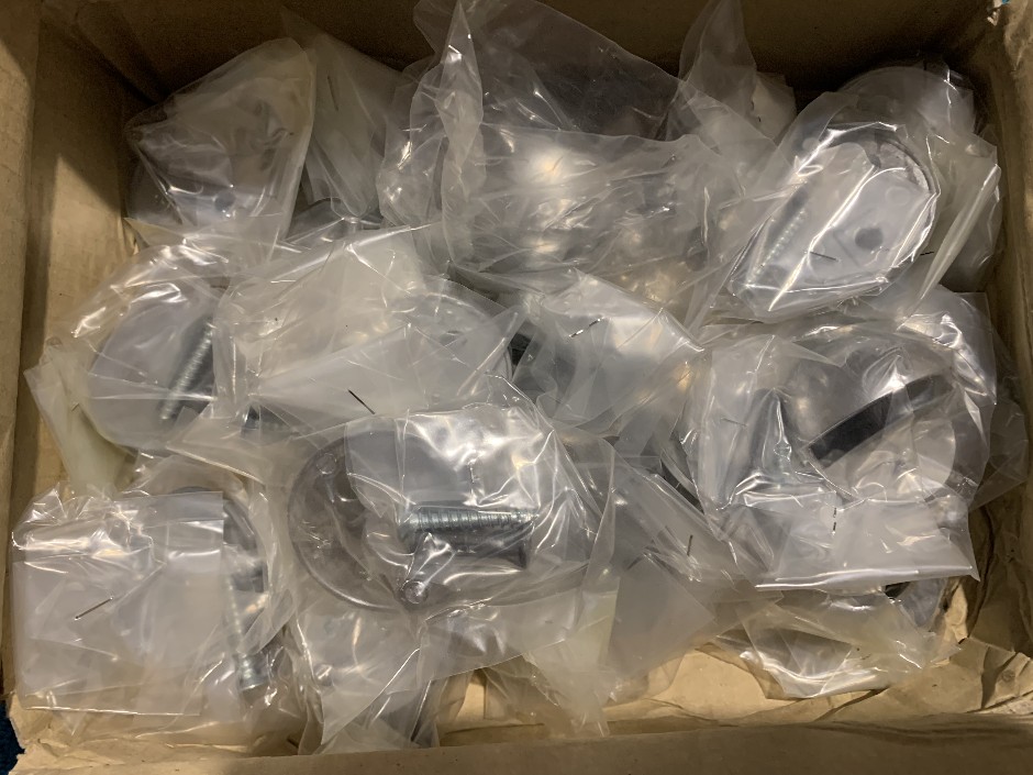 20 x Door Stops, Brushed Chrome (Unused)